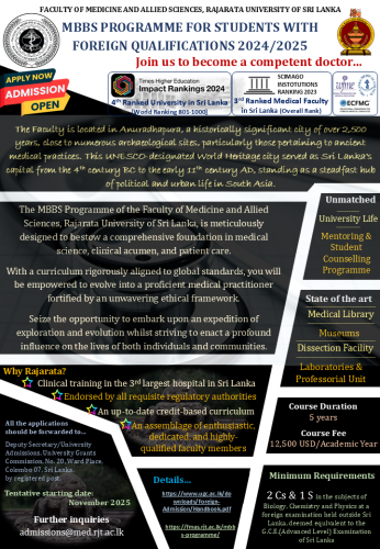 Admissions-MBBS-Programme-FMAS-Rajarata-2025